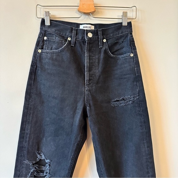 AGOLDE-High Rise 90’s Fit Distressed Jeans (Size:22) - Picture 6 of 13